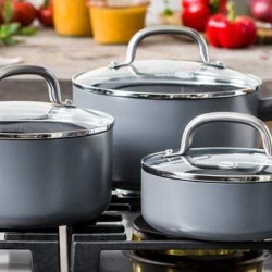 Ultimate Cookware Set – 10 Pieces Premium Stainless Steel &amp;amp; Non-Stick Induction Compatible | Dishwasher Safe Upgrade Your Kitchen Game Today!