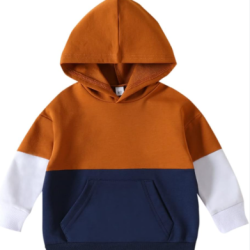 Casual Kids Boys Hoodie Long Sleeve Contrast Color Pullover Spring Fall Casual Sweatshirt with Pocket Front